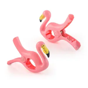 O2COOL BOCA CLIP FLAMINGO - Beach Towel Clips for Beach Chairs, Patio and Pool Accessories