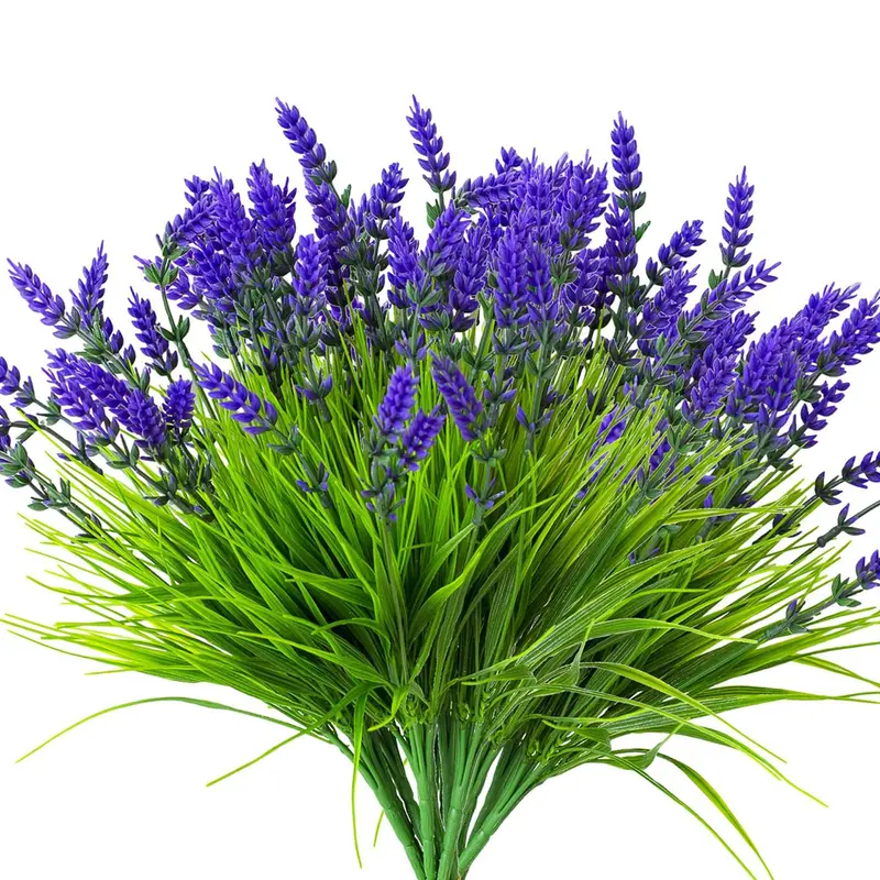 Serra Flora Adjustable UV-Resistant Artificial Lavender Bundles Multipack (12 or 22 Pcs Faux Flowers) - All-Seasons Fade-Resistant Artificial floral Plants for Garden Window Box, Outdoor Hanging Basket Decor