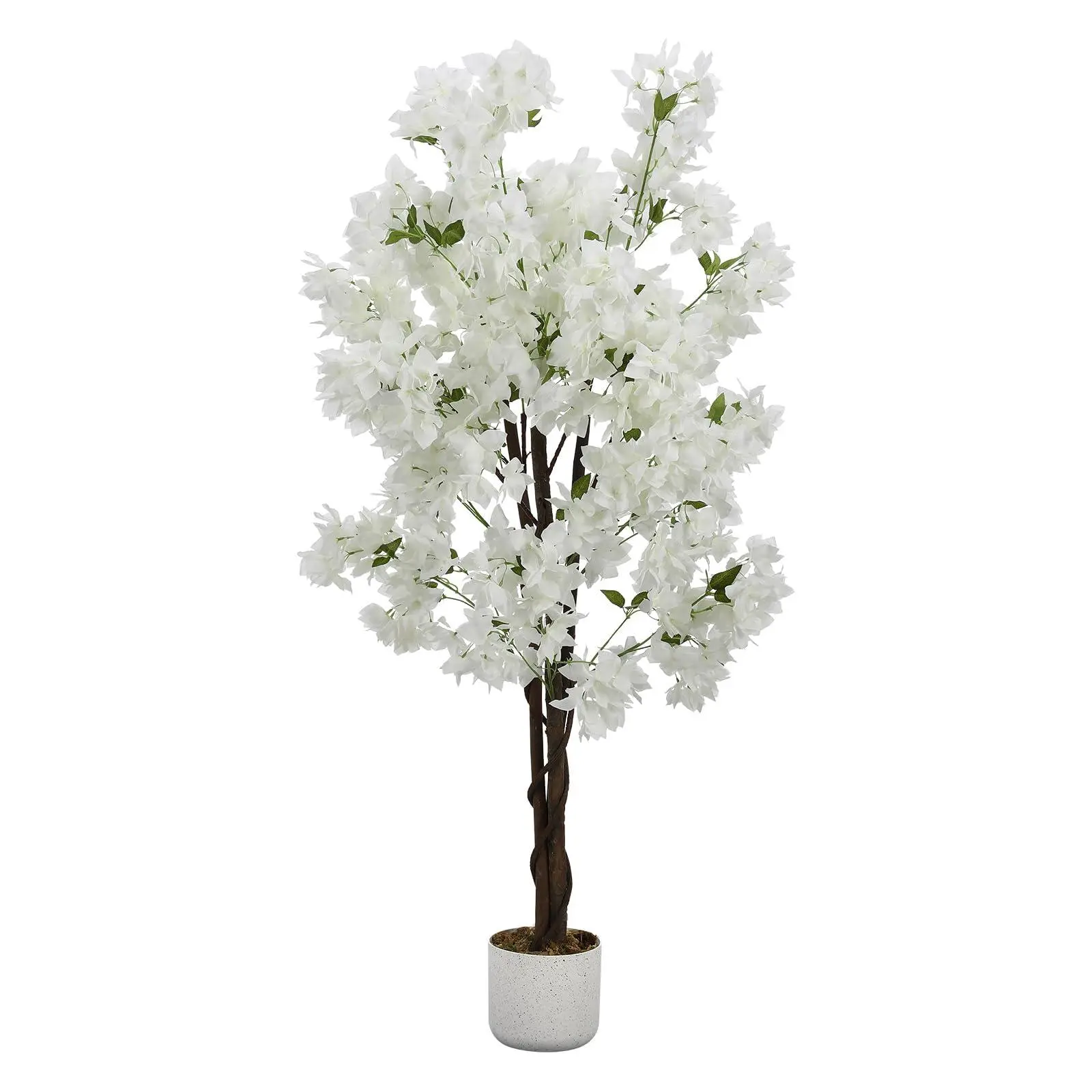 Artificial Cherry Blossom Tree 150cm in Pot, Sakura Artificial Plant with Blossoms for Wedding, Living Room, Office & Spring Decoration, White