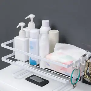 Wall-Mounted Bathroom Organizer Rack with No Drilling, Multi-Functional Storage for Toiletries and Accessories, Space-Saving Design for Easy Access, Bathroom Organization