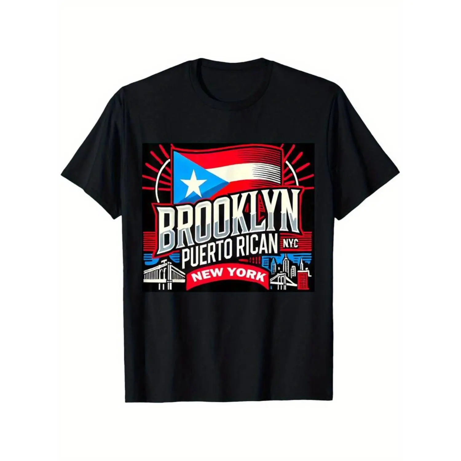 Summer t Shirts Puerto Rican Brooklyn New York Puerto Rico T-Shirt, Loose style new unisex short-sleeved T-shirt