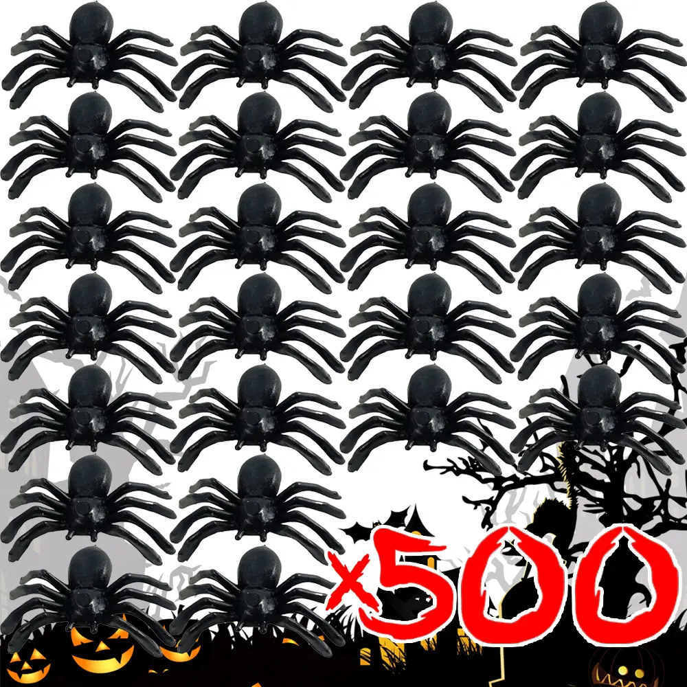 Mini Halloween Spiders Decorations Small Black Plastic Spiders Haunted House Spider Decoration Simulation Tricky Toy Wholesale Party Creepy