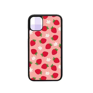 Cute Strawberry and Flowers Phone Case - Durable Hardshell Back for iPhone, Perfect for Spring, Customized Design