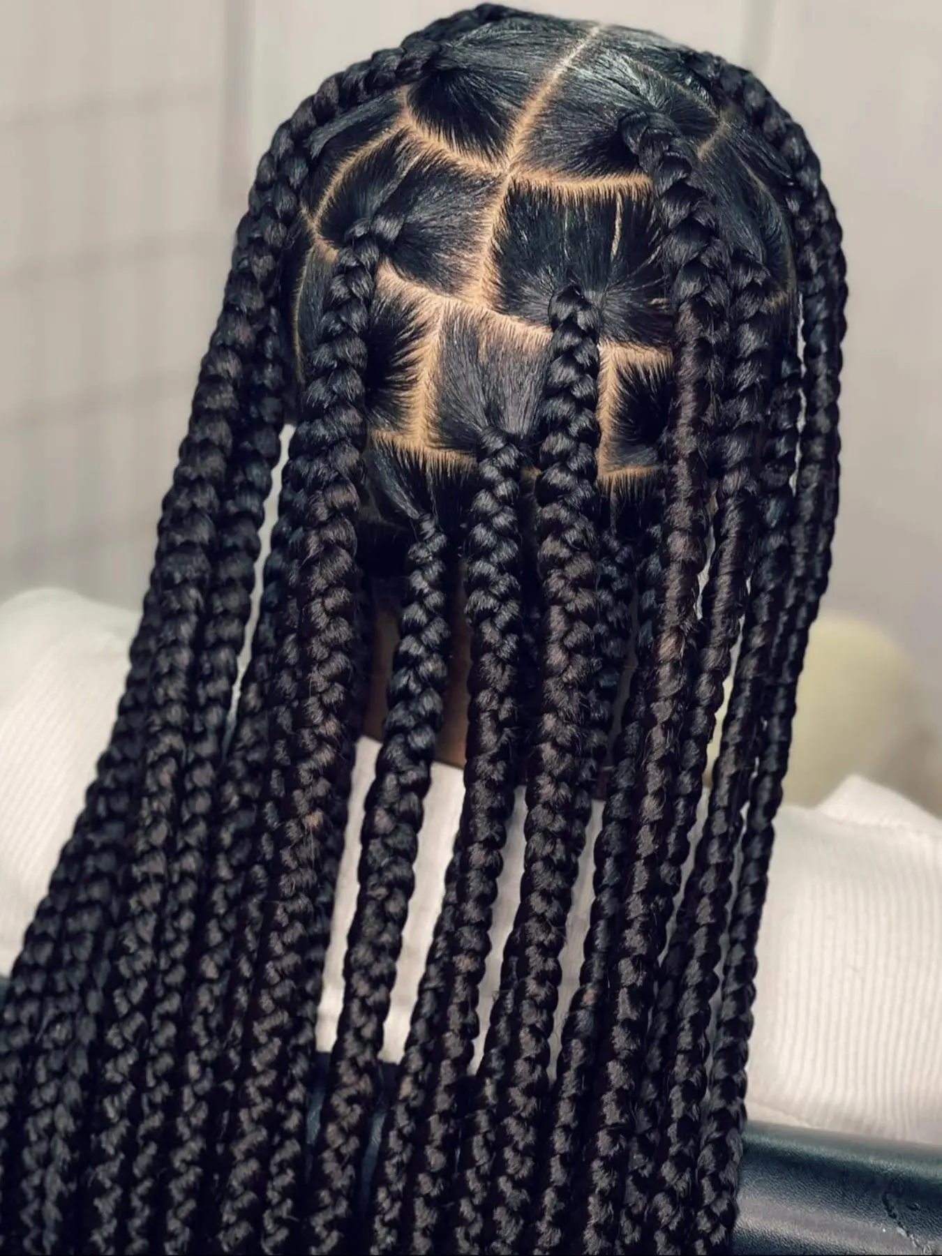36 Inch Long Braided Lace Wigs for Black Women, Gorgeous Fluffy Wigs with Baby Hair, Synthetic Braided Lace Wigs for Party, Daily Use, Glueless Lace Wig