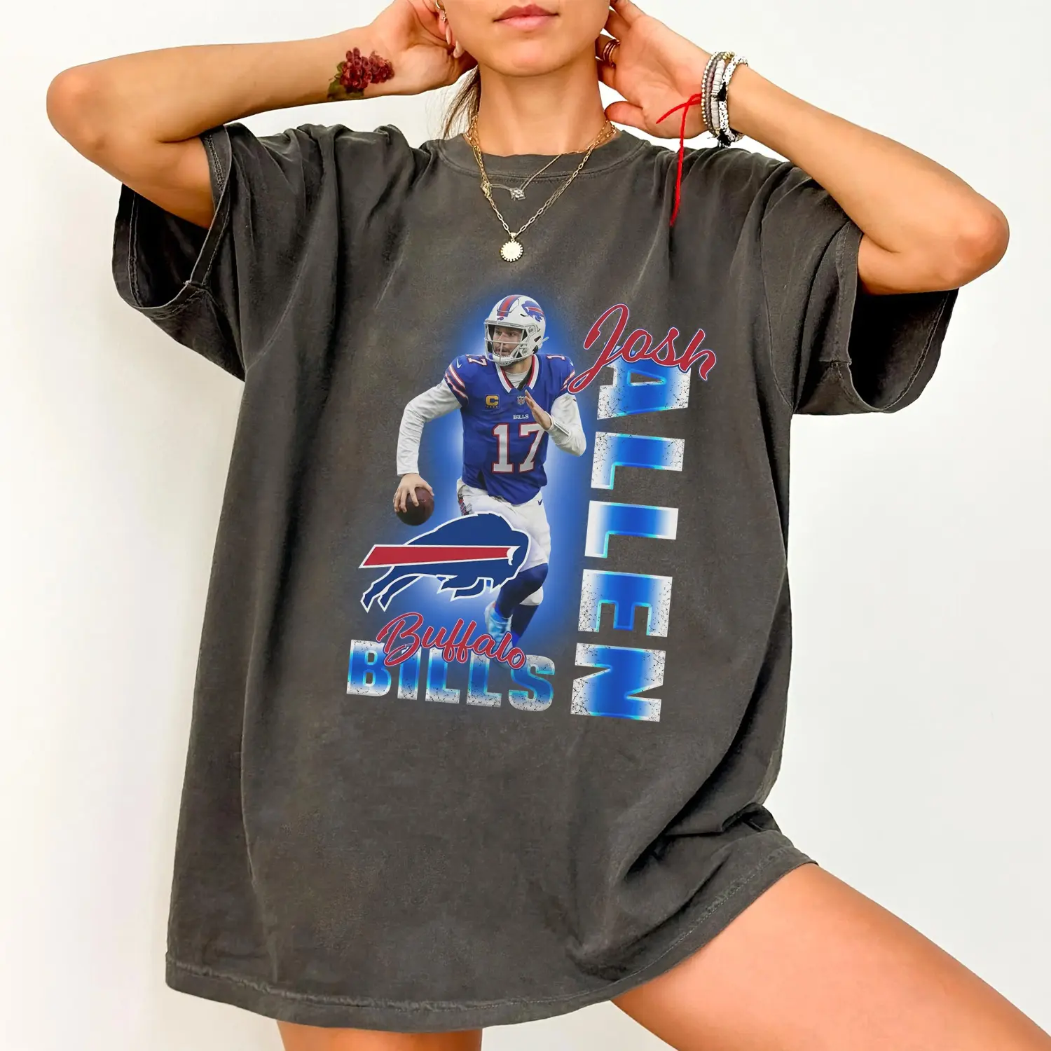 Vintage Josh Allen Buffalo Football T-Shirt, Vintage Football Graphic Tee, Buffalo Quarterback Fan Shirt, Unisex Game Day Gift
