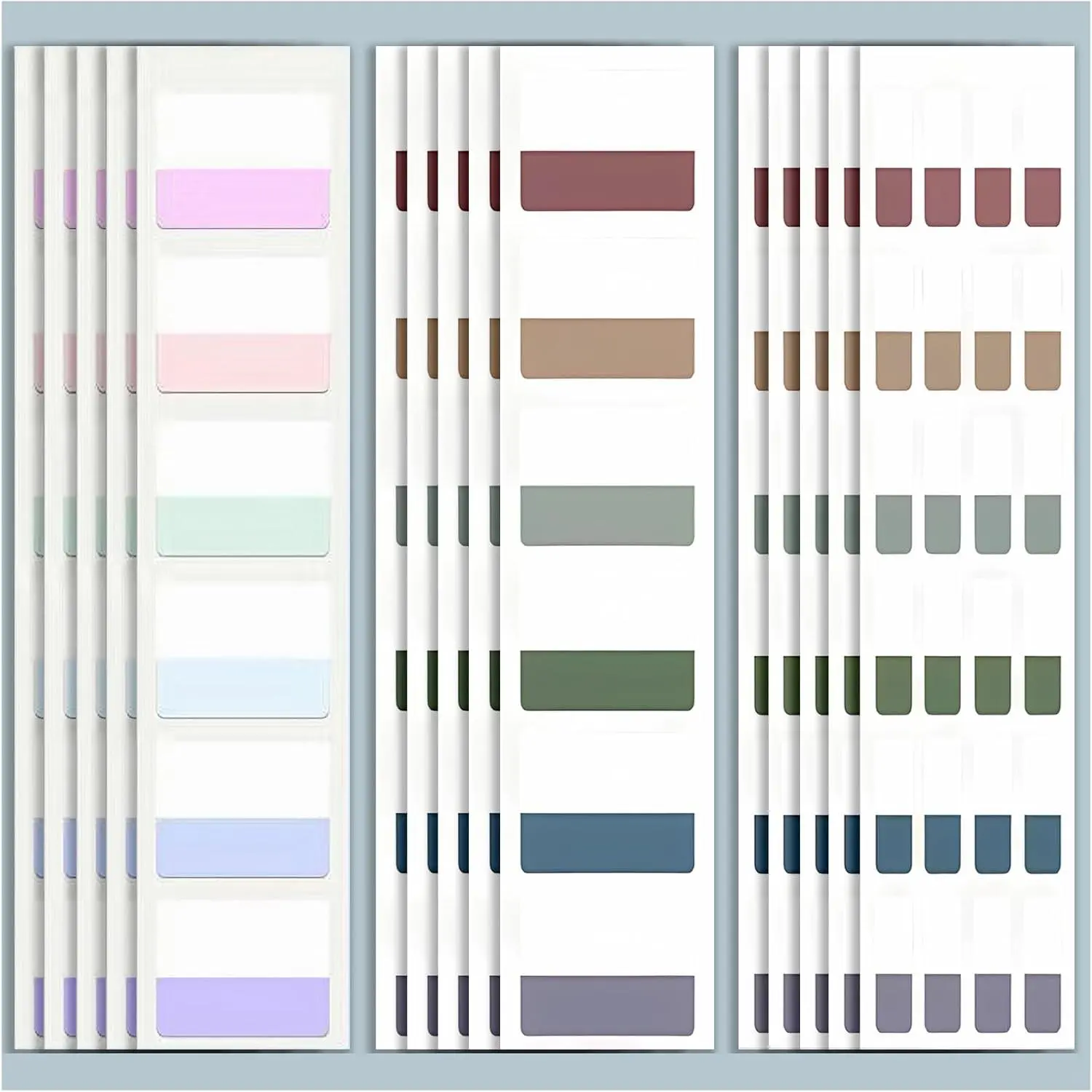 480 count Morandi Tabs 2 Inch Sticky Index Tabs,Book Tabs Writable and Repositionable File Tabs Flags, Colored Page Markers 12 Colors