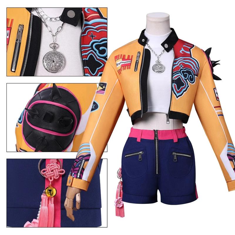 2026 Halloween Anime KPop demon Cos chasseurs Superstar Rumi Cosplay Costume perruque ensemble complet fille groupe Lumi Gifts