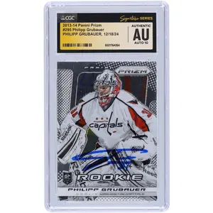 Philipp Grubauer Washington Capitals Autographed 2013-14 Panini Prizm #295 CGC Fanatics Witnessed Authenticated Auto 10 Rookie Card - Fanatics Authentic Certified