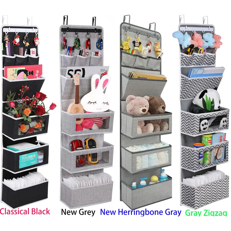 VICTORICH All-in-1 Over-the-Door Multi Functional Organizer - Universal Fit Closet Door Rack, Wall File Holder with Hanging Design for Bathroom, Dorm Room - Storage Organization (Various Colors)