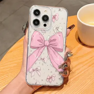 Cute Bowknot Pattern Phone Case, Anti-drop Cellphone Protective Case, Total Protective Shockproof Mobile Phone Cover for iPhone 11 12 13 14 15 16 Pro Max/Pro/Plus