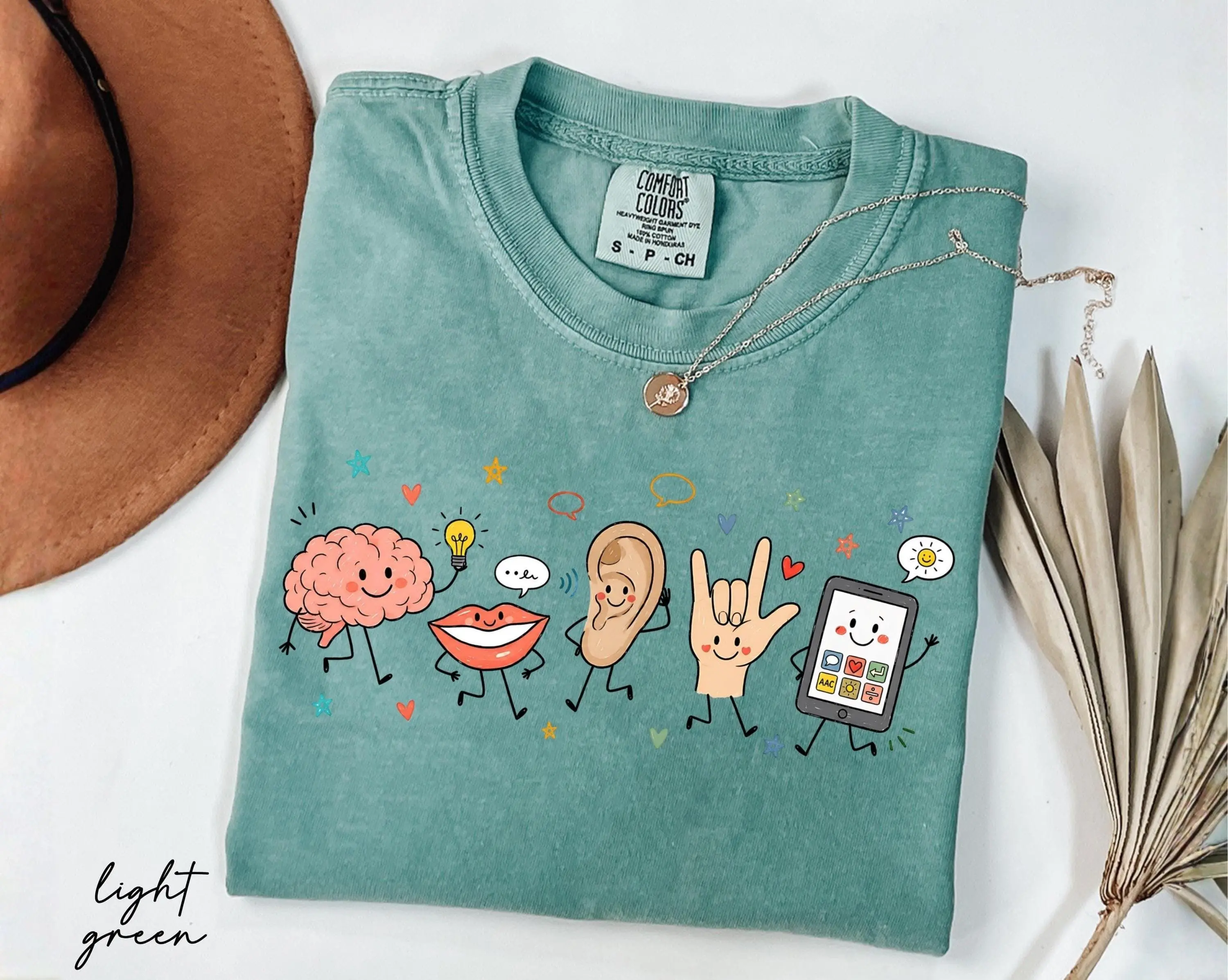 Comfort Colors Speech Therapy Doodle Characters Shirt, SLP Tee, Speech Therapist Gift, Speech Language Pathologist Shirt, Speech Graduation Breathable Crewneck
