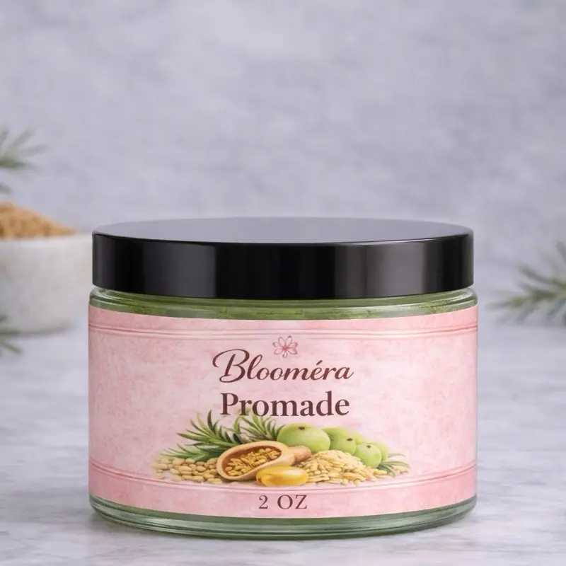 Blooméra Herbal Promade (2oz) – Rosemary, Fenugreek & Amla | Edge Control & Hair Growth Balm
