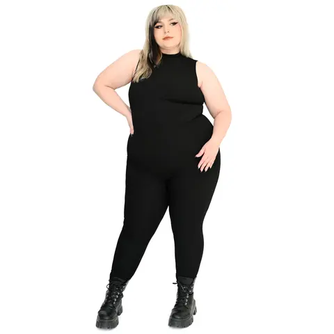 Foxblood Shop Women's Signature Stretchy Sleeveless High-Neck Bodysuit, Available in Sizes M, L, XXL