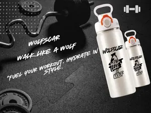 WolfScar™ 700ml Double Wall Insulated Stainless Steel Water Bottle with Straw – Leakproof Travel Thermos for Gym & Daily Use