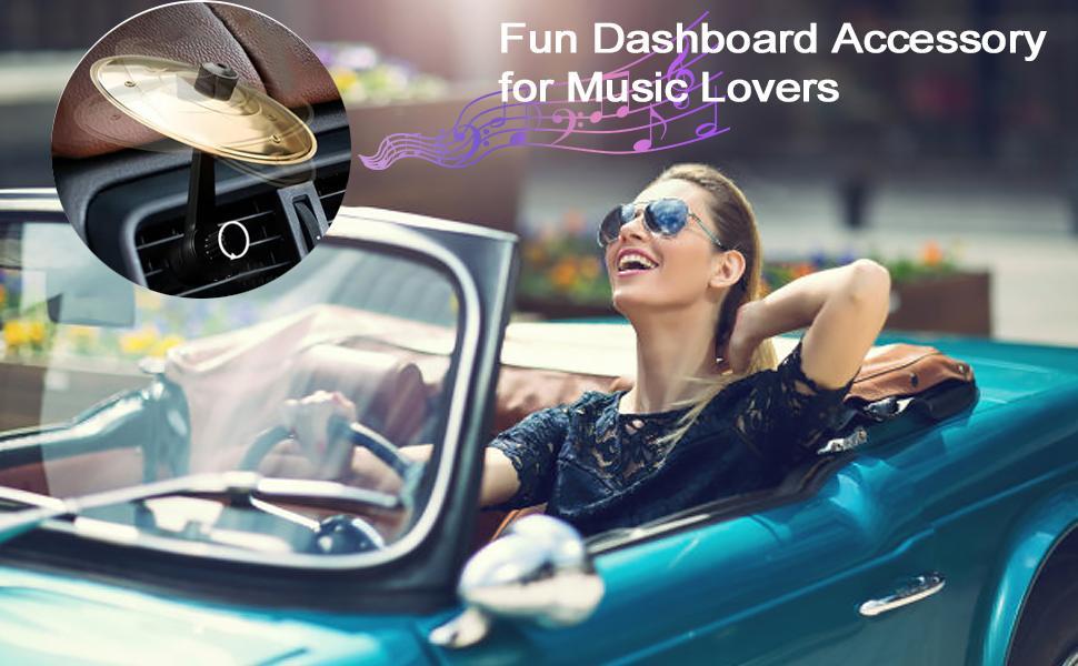 DIBMS Car Crash Cymbal Air Vent - 2026 Upgrade Mini Car Symbol Drum for Dash, Dashboard Cymbal for Car, Fun for Every Drive, Fits Most Vehicles, Beats Boredom, Turn Traffic into a Jam Session