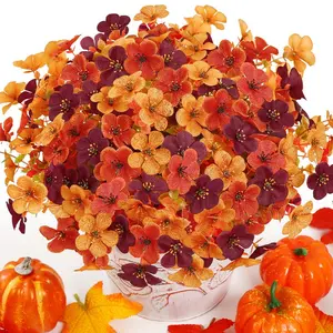 24 Bundles Artificial Flowers Outdoor Decor, UV-Resistant Faux Flowers，UV Resistant Eucalyptus & Violet Stems for Indoor/Outdoor Decor, Perfect for Porches, Gardens & Harvest Decor