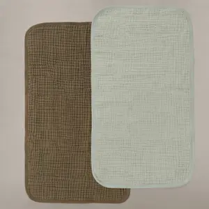 Bark Brown & Sea Moss Sage Green - Premium Muslin Burp Cloth 2-Pack