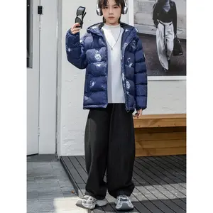 New Winter Jacket for Boys, Thick And Warm Hooded Coat for Older Children, Stylish Outerwear