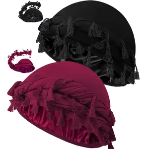 1pack/2pack Vintage Twist Head Wraps for Men and Women - Luxurious Modal and Satin Turban Scarf Tie with Satin Lining - Stylish Halo Turban for a Fashionable Look