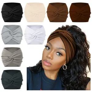 4Pcs/Pack random Hair Accessories Twisted Extra Large Thick Wide Headbands Turban Workout Headband Head Wraps for Women