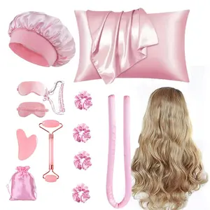 12-Piece Lazy Sleep No-Heat Curling Set, Heatless Hair Curler, for Big Waves, Overnight Styling Tool, No Damage, Easy to Use, Perfect for Effortless Curls