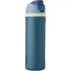 Owala FreeSip Insulated Stainless Steel Water Bottle 24 Oz with Straw BPA-Free Sports Bottle for Travel Denim