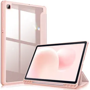 Fintie Hybrid Slim Case for Galaxy Tab S6 Lite 10.4-Inch with S Pen Holder, Crystal Clear Back Shell, Auto-Wake/Sleep, Durable Tablet Protective Cover