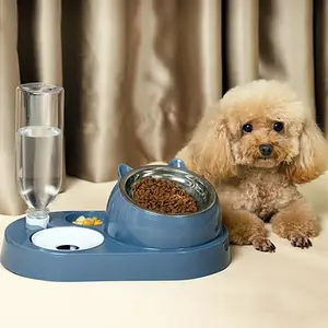 PawMate 2-in-1 Pet Water Bowl & Food Dispenser Pet Feeding Bowl with Water Bottle