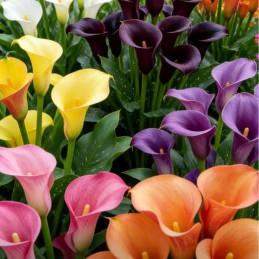 Mixed Calla Lily Seeds – Colorful Calla Lily Flower Seeds, Beginner-Friendly, Non-GMO, Easy to Grow, Suitable for Garden and Pot Planting, Indoor and Outdoor, Ornamental Flower, Summer Blooming, Perfect Gift for Gardeners