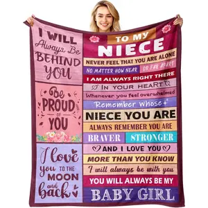 Flannel Fluffy All-Season Blanket - Breathable, Durable, Wrinkle-Resistant, Machine-Washable Bed Warmer Throw for Niece, Christmas Gift from Aunt Uncle, Home Decor for Bed, Couch, Sofa