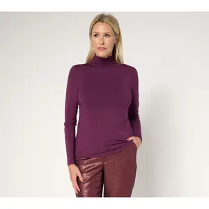 Joan Rivers Wardrobe Builders Butter Funnel Neck Long Sleeve Top