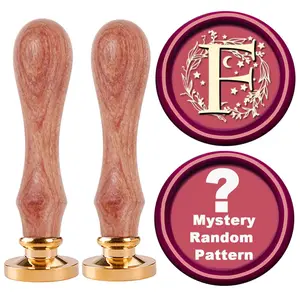 Wax Seal , 2 count Wax  Set  Initial Alphabet F Wax  add a Mystery Random  Sealing Wax  for Christmas Thanksgiving Envelope  Wrap Letter Wax Seal Kit-Letter F
