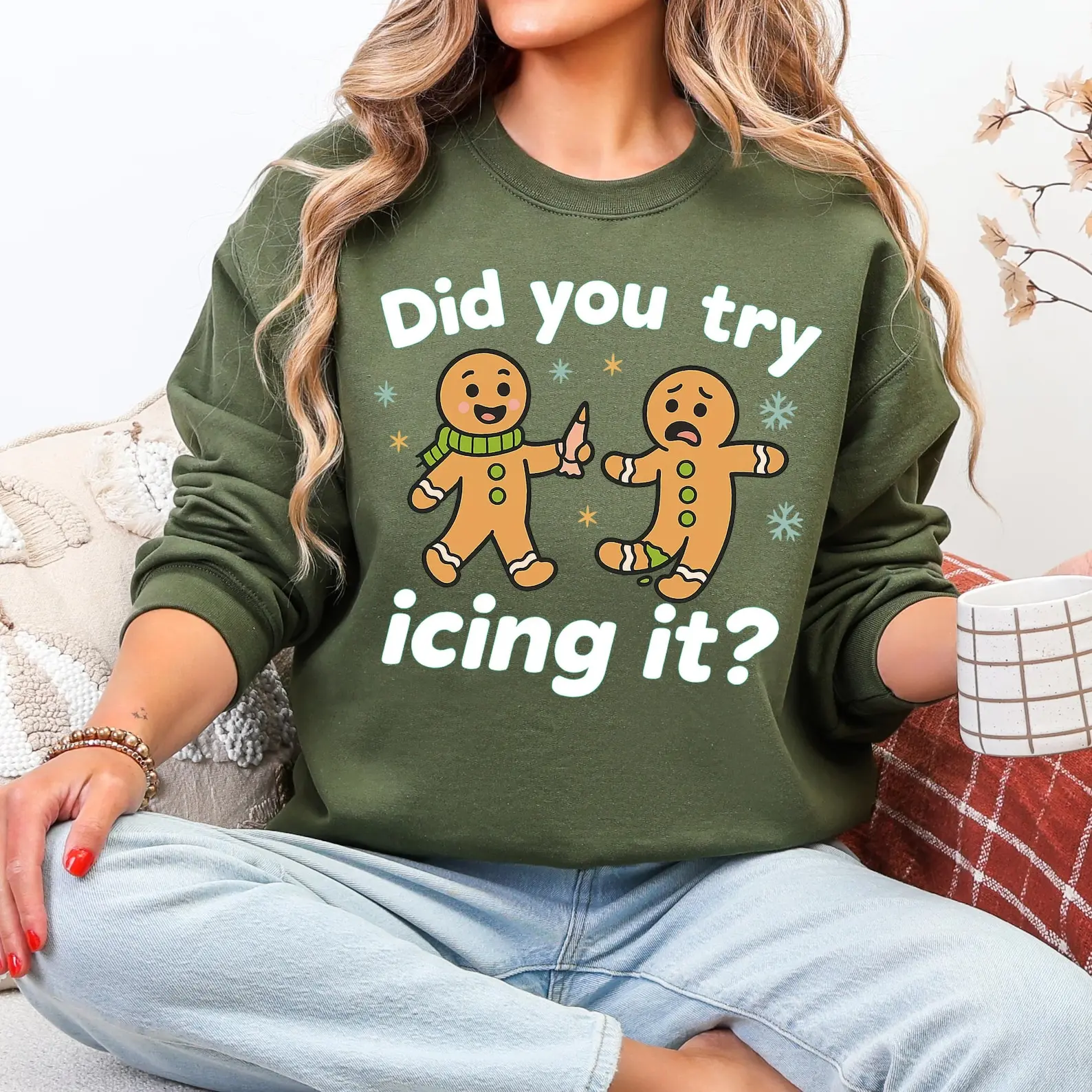 Funny Christmas PT Shirt – “Try Icing It” Gingerbread Humor Tee, Physical Therapist & Athletic Trainer Xmas Gift