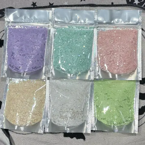 Pastel Glitter Bundle - Set of 6 Bags of Glitter - 2 Ounces Each - Includes Lime, Berry, Sand, Rosie Cheeks, Olaf, and Seafoam- Not Edible
