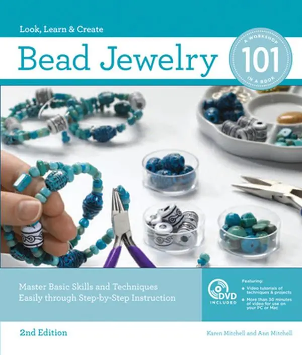 Used Like New Soft Cover Bead Jewelry 101 Book (With DVD) - Karen Mitchell, 2011 Edition, Quarry Books, English, Jewelry Design Projects, Instructions, Materials Guides, Video Tutorials, 30 Easy Projects