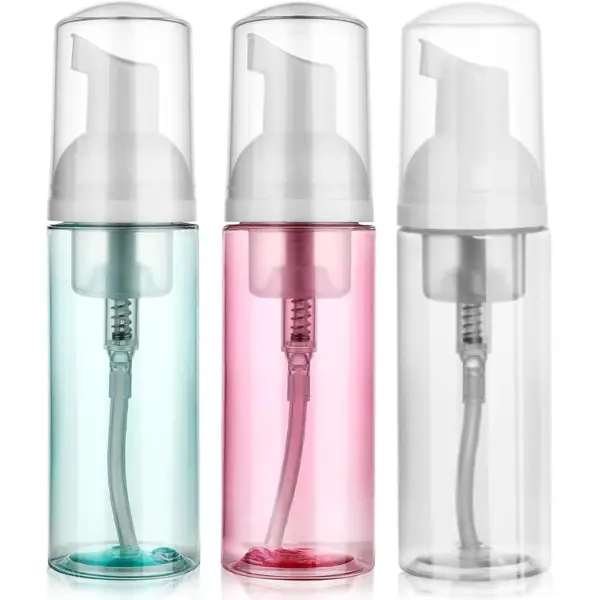 3PCS Travel Foam Pump Bottles - 60ml Refillable Soap Dispensers Portable PET Plastic BPA-Free Leak-Free Design for Home School Traveling Business Social Party Camping Dating