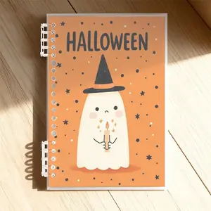 Halloween - Themed A5 Lined Notebook, Cute Ghost & Candle Design, Premium Paper Material, Ideal for Office & Daily Use, Festive Atmosphere Addition, Perfect for Adults & Professionals