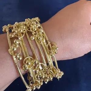 Kashmiri Ghunghru Bangles - Gold Tone 8 piece