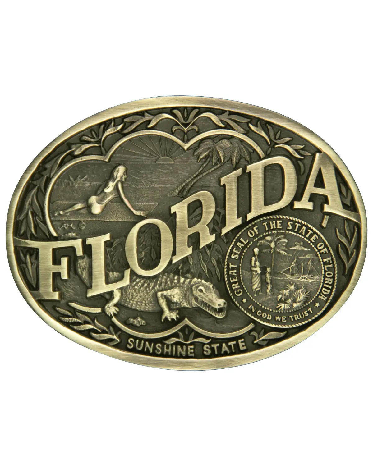 Montana Silversmiths Unisex Florida State Heritage Attitude Belt Buckle - 60811Flc
