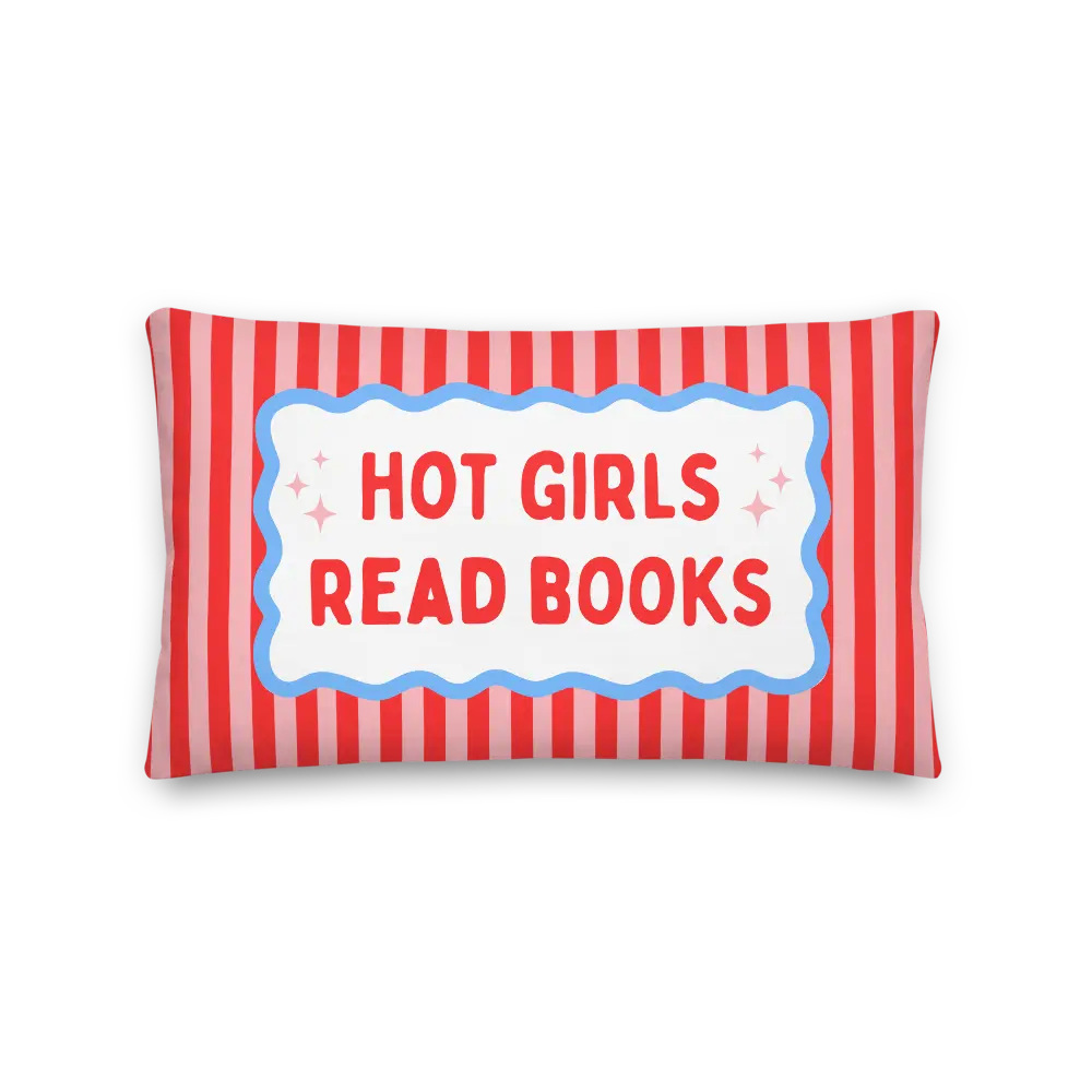 Hot Girls Read Books Pillow, Bookish Pillows, Library Pillow