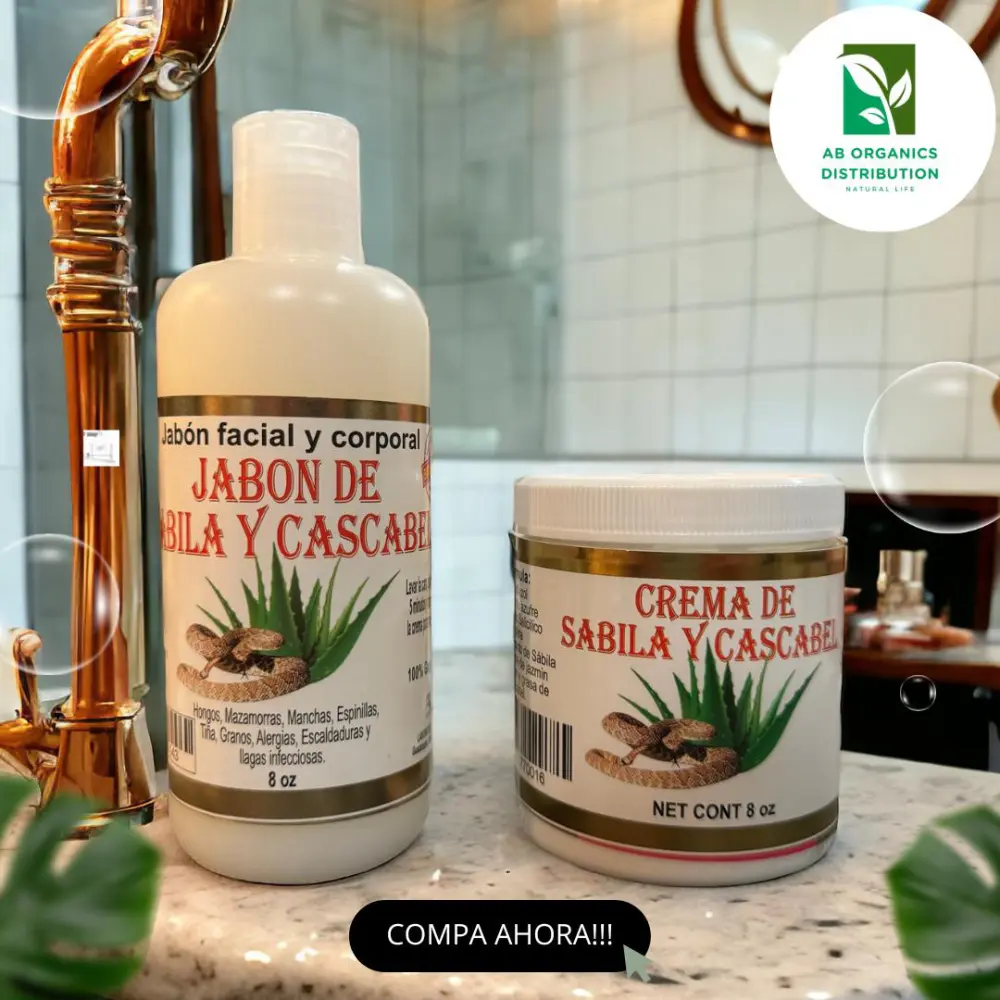 Set De Sabila Y Cascabel , Crema y Jabon Facial y Corporal , Lotion and facial soap Cream Skincare Aloe Aloe Vera