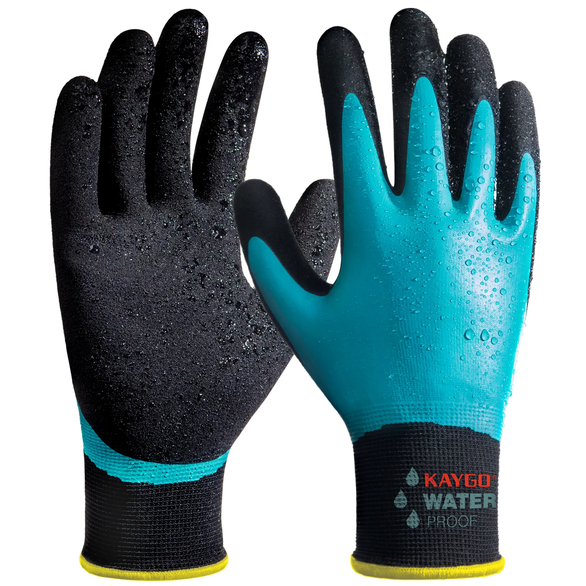 KAYGO KG150 Waterproof Work Gloves, Non-Slip Rubber Coated Gloves for Men and Women, Ideal for Gardening, Outdoor, and Construction Work