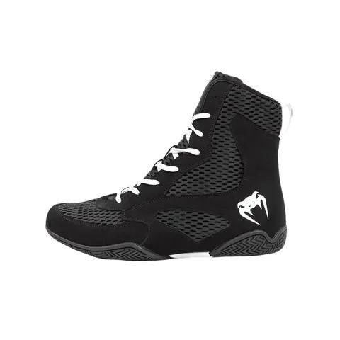 Venum Contender Men's Boxing Shoes - Black/White, Honeycomb Mesh, Grip Insole, Lateral Stability, Footwork Support, Lightweight, Defense-Focused, Breathable Outsole Training Footwear, Breathability