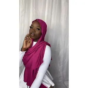 Premium Jersey Magenta Hijab - Cotton Material, Stretchy & Medium Light, All Seasons Wear, 180x70cm Size