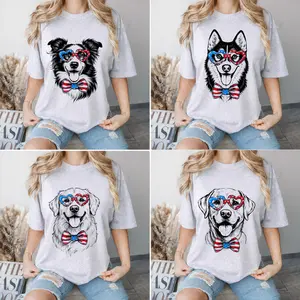 USA Heart Shades Dog Lover Gift, 50 Breeds America's 250th Anniversary T-Shirt, Patriotic Puppy Collection, 4th of July & 250th Anniversary Dog Shirt, Sport Grey  Cozy Gildan Unisex Pet Lover Gift-Howard SF