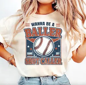 Wanna Be A Baller Shot Caller T-Shirt Sweatshirt, Baseball Shirt, Baseball Mom Shirt, Game Day Shirt, Baseball Graphic Tee, Baseball Mama Gift For Her