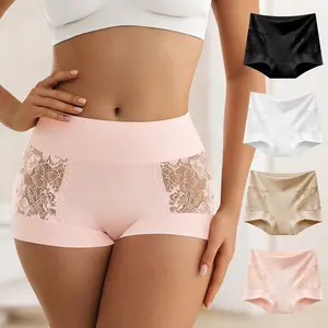 QUASTI   Women's Multi-Pack Mid-Rise Tummy Control Boyshort Briefs | 86% Polyester & 14% Elastane, Floral Lace Side Panels, Anti-Chafe Underwear, Body Positive, No-Roll Waistband, Hip & Booty Lifting, All-Day Wear, Everyday & Loungewear Panties