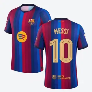 Unisex Soccer Jersey Blue Red Barce New Soccer Jersey #10 GOAT Messi Fan Style Football Shirt 2026/2027 La Liga