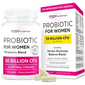Womens Probiotics 50 Billion CFU with Prebiotics for Vaginal pH Balance and Digestive Health Support Vegan Gluten Free 30 Count