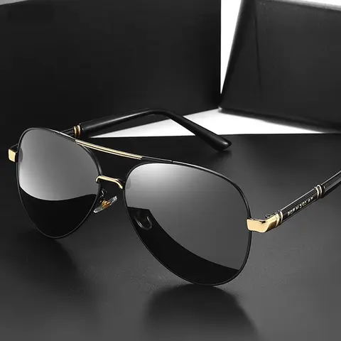 Unisex Polarized Double Bridge Aviator Sunglasses - PC UV-Protection Lens Polycarbonate Lightweight Durable Eyewear, Sunglasses for Women Men's Accessories for Casual Driving
